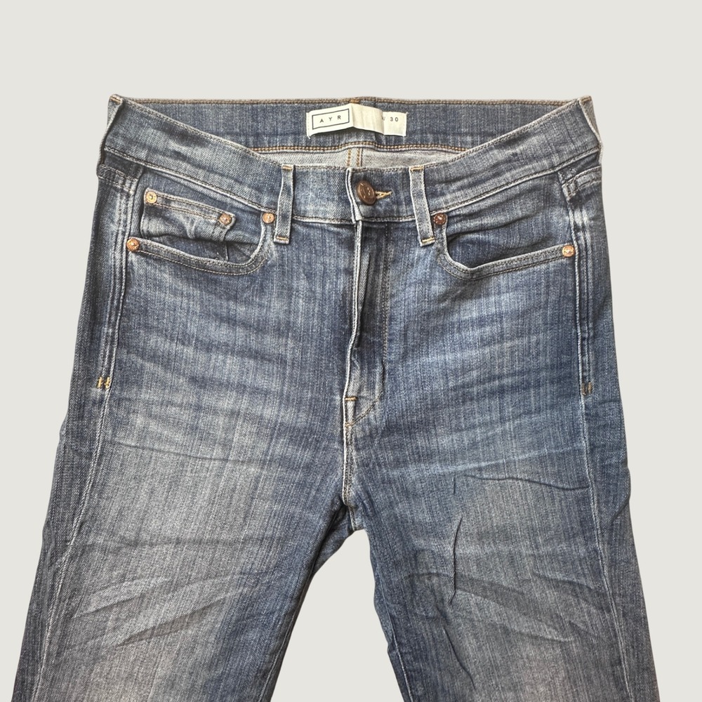AYR Jeans Womens 30 The Bomb Pop Medium Wash Blue Straight Leg Stretch Denim USA